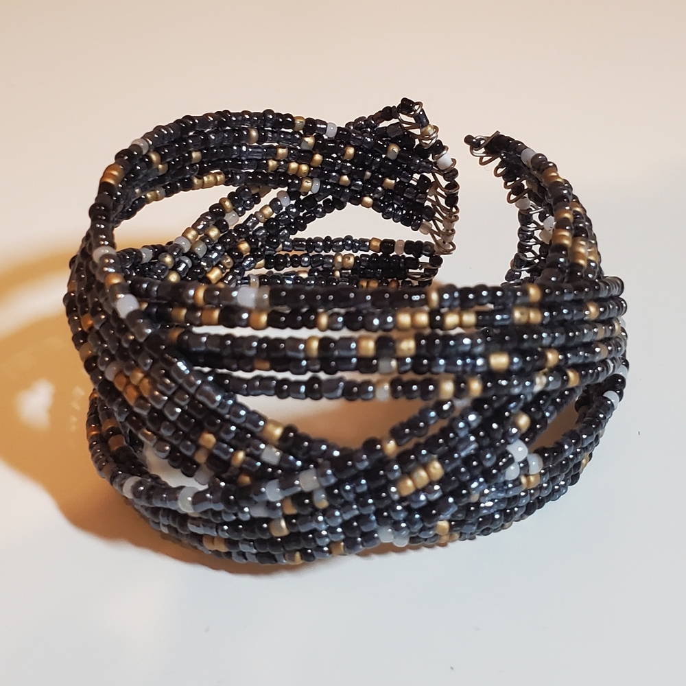 Beats Cuff Bracelet - Braided - metallic, black, and gold
